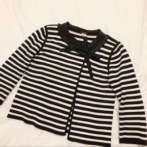 J. Crew Bow Pleat Collar Sweater Blazer